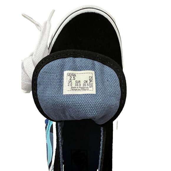 Vans Kid Old Skool Sneakers Camo Blue Flame / Black ( 2.5 ) - Picture 7 of 7